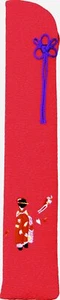 Matsumi Crafts Fächerhalter 22 cm Maiko Stickmuster rot - Bild 1 von 8