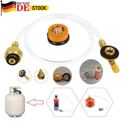 Gastank Adapter Schlauch Set Anschluss Gaskartusche für Campingkocher Adapter DE - Bild 1 von 4
