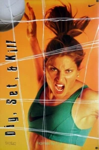 Gabrielle Reece "Dig, Set, & Kill" RARE Nike Poster Vintage 1995 Volleyball NOS - Picture 1 of 1