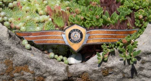 VINTAGE EMAILLE AUTO KÜHLER AUTO EMBLEM / BADGE # DODGE BROTHERS DETROIT - Bild 1 von 2