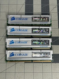 CORSAIR Platinum XMS3200 2GB Kit (4x512MB) PC-3200 DDR-400 CL2 CMX512-3200C2PT - Picture 1 of 4