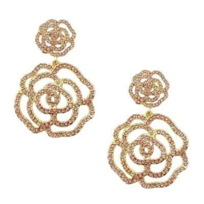 Pendientes colgantes de cristal rosa Kate Spade en oro. Venta al por menor $128 Foto 1 de 4
