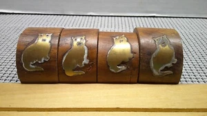 Vintage JSC Co. Wooden Napkin Rings Made In India Lot of 4 rings - Picture 1 of 4
