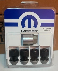 M14X1.5 OEM MOPAR BLACK WHEEL LOCK KIT 82216387AA BRAND NEW - Picture 1 of 3
