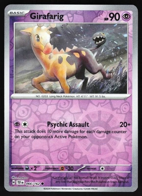 Girafarig 066/162 Pokemon SV05: Temporal Forces Reverse Holo Common NM - Image 1 of 2