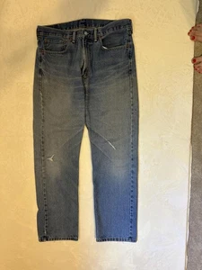 Blaue Denim Levi 505 36 x 32 Herrenjeans mit Distressed-Details - Bild 1 von 11