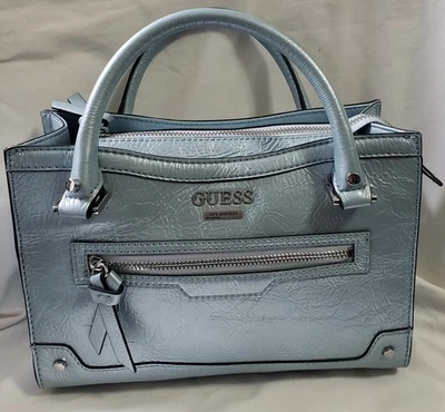 Mini Bolso Cartera Y2K Guess Chanera Azul Metálico Foto 1 de 4