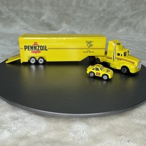 Michael Waltrip #30 Penzoil Race Car & Semi-Truck Transporter 1/64 Cast NACAR Ed - Picture 1 of 6