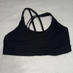 Women’s Lululemon Sports Bra Black Free To Be Wild Strappy Cross Back Size 10 - Picture 1 of 5
