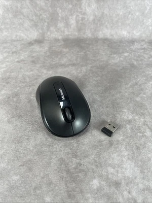 Microsoft Wireless Graphite Mobile Mouse 4000 Black  Nonslip Grip #1383 w/ USB - Image 1 of 4