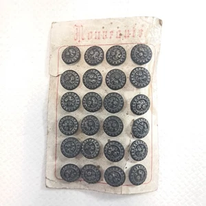 Lotto composto da 24 bottoni vintage, diametro 1.5 cm. colore nero, fantasia flo - Imagen 1 de 2