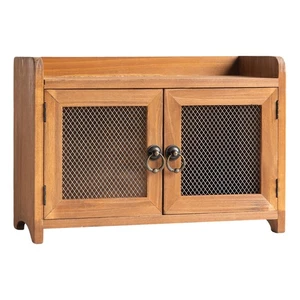 - Storage Cabinet, Mini Countertop Cabinet, Wood Organizer for Kitchen Living... - Picture 1 of 9