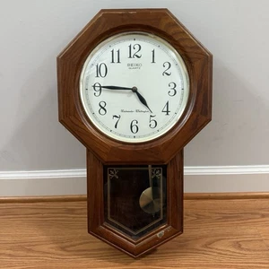Seiko Westminster-Whittington Chiming Wall Clock Oak Case - Picture 1 of 10