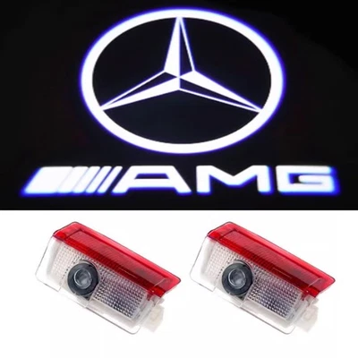 For Mercedes Benz A B C E GL ML 2Pcs HD Car Ghost Shadow Door LED Lights AMG - Image 1 of 4