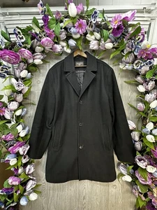 Italian Coat Medium Men’s Gray Wool Jacket Lined Overcoat Italy Fabric Premium - Picture 1 of 16