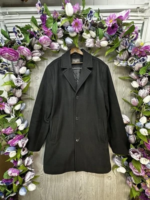 Italian Coat Medium Men’s Gray Wool Jacket Lined Overcoat Italy Fabric Premium - Image 1 of 4