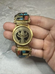 Orologio Nativi Americani Navajo Albert Yazzi 1/20 12KGF Intarsio Turchese G53 - Foto 1 di 18