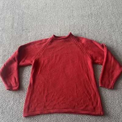 Vintage 90’s J Crew Men’s Red Roll Neck Fisherman’s Sweater: cotton. M  - Image 1 of 4