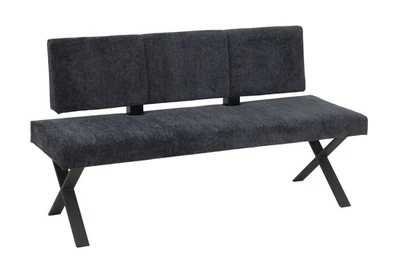 Einzelbank MARION I B,  inklusive Rückenlehne, mit Microfaser-Bezug, Farbe anthr - Bild 1 von 4