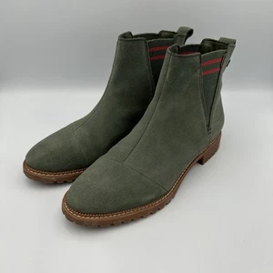 Stivaletti Chelsea TOMS Cleo verde oliva scamosciati donna taglia 7,5 pull-on - Foto 1 di 9