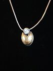 Mod Tulip NOY LI Topaz Sterling Necklace 16 Inches with 14K gold 585 925 