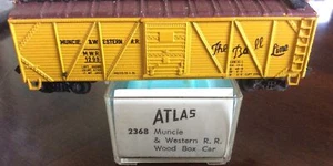 ATLAS N MUNCIE & WESTERN RR OUTSIDE BRACED WOOD BOX CAR 2368 VINTAGE - Picture 1 of 4