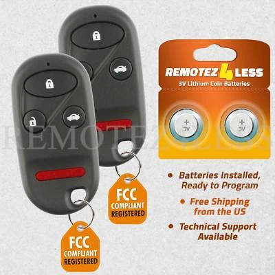 Replacement for Acura CL Integra Keyless Entry Remote Car Key Fob Pair - Image 1 of 4