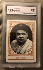 1980 TCMA Babe Ruth Baseball Card #1 All Time Yankees HOF Graded SWG 10