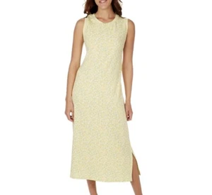 Bobeau Maxikleid Etuikleid gelb Blumen ärmellos M - Bild 1 von 8