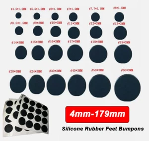 Silikon Gummi Füße Stoßstangen schwarz rund selbstklebend Anti Rutsch Kreis 4-179 mm - Bild 1 von 15