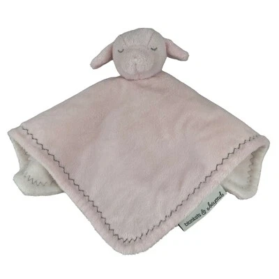 Blankets & Beyond Pink Cordero Oveja Lovey 13" Manta de Seguridad para Bebé Bordes en Zigzag Foto 1 de 4