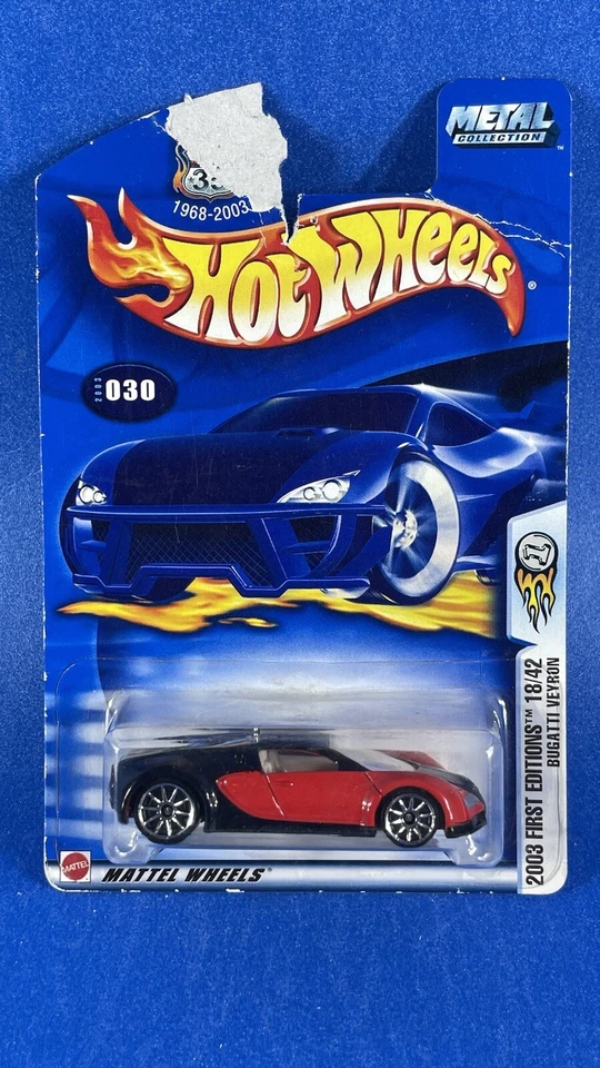 Hot Wheels Bugatti Veyron 2003 First Editions Metal Collection card issues - Image 1 of 4