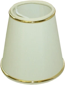 "Lámpara Enchufe Vela CHINTZ Crema, "Oro" Borde Brillante 11/7/11cm - Imagen 1 de 1
