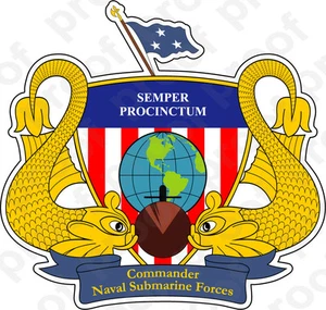 AUFKLEBER US Navy Commander Naval U-Boot Forces (COMSUBFOR) Emblem - Bild 1 von 2