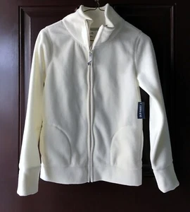 Unisex Kinder Off-White Fleecejacke, Gap, Gr. L, hinten zusätzlich Hirsch Applikation - Bild 1 von 3