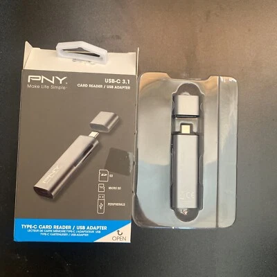 PNY USB-C 3.1 Type-C Card Reader USB Adapter - P-CRMUS3A-BX - 751492617152 - Image 1 of 3