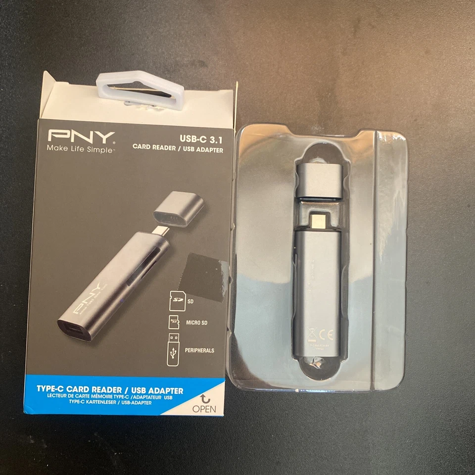 PNY USB-C 3.1 Type-C Card Reader USB Adapter - P-CRMUS3A-BX - 751492617152 - Image 1 of 3