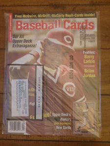 RIVISTA CARTE DA BASEBALL ANCORA SIGILLATE settembre 1992 BARRY LARKIN repliche - Foto 1 di 2