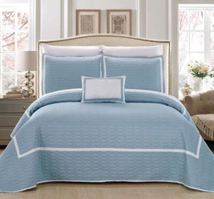 Chic Home Mesa 8 Piece King Quilt Set Bedding, Blue - Picture 1 of 1
