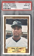 1990 Procards #1179 Bernie Williams Albany Yankees RC PSA 10 Rookie