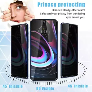 2 pack For Motorola Moto G 5G (2024) Tempered Glass Privacy Screen Protector - Picture 1 of 5