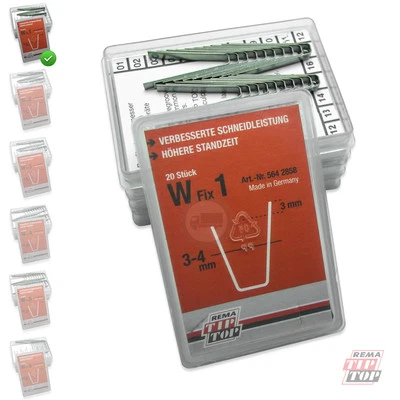 W-FIX 1 Ersatzklingen 3-4 mm Rema Tip Top RUBBER CUT Rillfit Messer W1 5642858