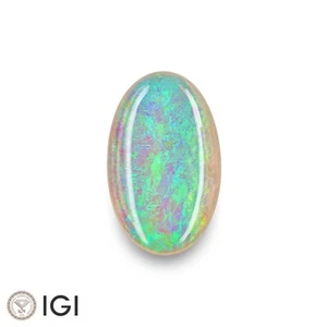 IGI Certified AUSTRALIA Opale Bianco 5,07 Ct. Naturale Non Trattato OVALE Gioco di Colori - Foto 1 di 6