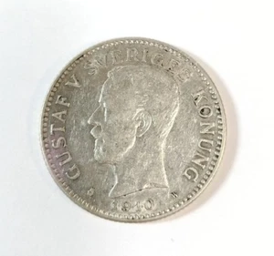 1910 W Schweden 2 Kronen Münze A/U KM787 - Bild 1 von 2