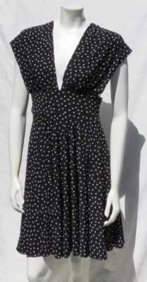 WHITE HOUSE BLACK MARKET US XS 0 Polka Dot Genius Convertible Fit & Flare Dress - Image 1 of 4