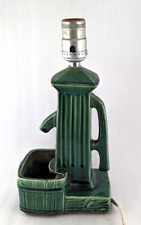 * Vintage Green Ceramic MCM Lamp Planter Combination McCoy Style
