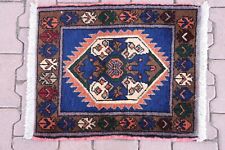 Oriental Handwoven Foyer Rug Turkish Wool Square Oushak Small Doormat Rug 2x2ft
