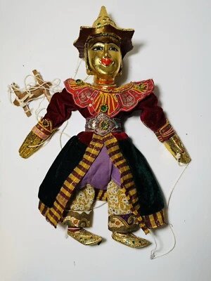 复古民间艺术缅甸串木偶木偶手工制作 — 第 1/4 张图片