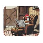 Mouse Pad (Rectangle) Chicken Reading a Newspaper Design 4