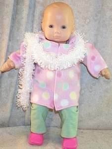 Doll Clothes Baby Made 2 Fit American Girl 15" in Bitty 3 pc Jacket Pink Dots - Picture 1 of 1